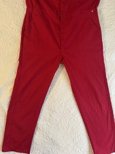 Dickies Men's Short Sleeve Coveralls - Red Poly/Cotton Workwear Jumpsuit