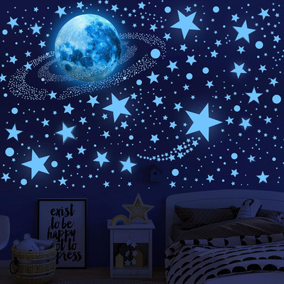 Glow in The Dark Stars Ceiling Stars Glow in The Dark Moon and Star Space Galaxy