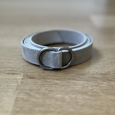 Dries Van Noten Gray Suede Belt With Silver Loop D Ring  display picture 2