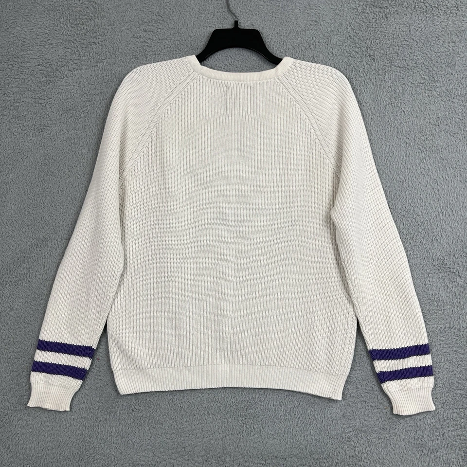 Suéter GG Kansas State Wildcats Mujer Grande Blanco/Blanco roto Tejido Púrpura K-State Foto 2 de 4