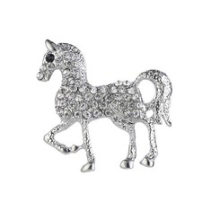 Rhinestone Horse Animal Brooch Pin for Women Girls Men Fashion Crystal Pony Broo