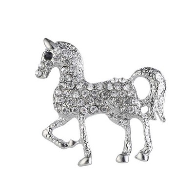 Strass Pferd Tier Brosche Anstecknadel für Damen Mädchen Herren Mode Kristall Pony Broo