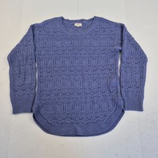 FAT FACE Jumper 8 Blue Womens Casual Knit Pullover Sweater Open Knit