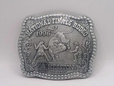 HESSTON Belt Buckle 1996 National Finals Rodeo New in Wrapper with Paperwork NFR