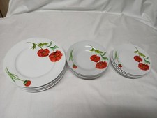Service Assiette En Porcelaine Chriss G.collection 18assiettes Coquelicot
