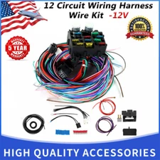 Universal 12 Circuit Wiring Harness Wire Kit for Chevrolet Pickup Truck ~12V