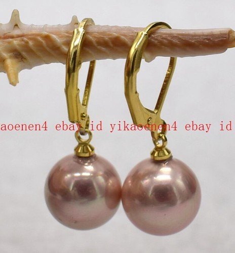 Handmade Pretty 10mm Multicolor Shell Pearl Gems Round Beads Leverback Earring - Picture 3 of 38
