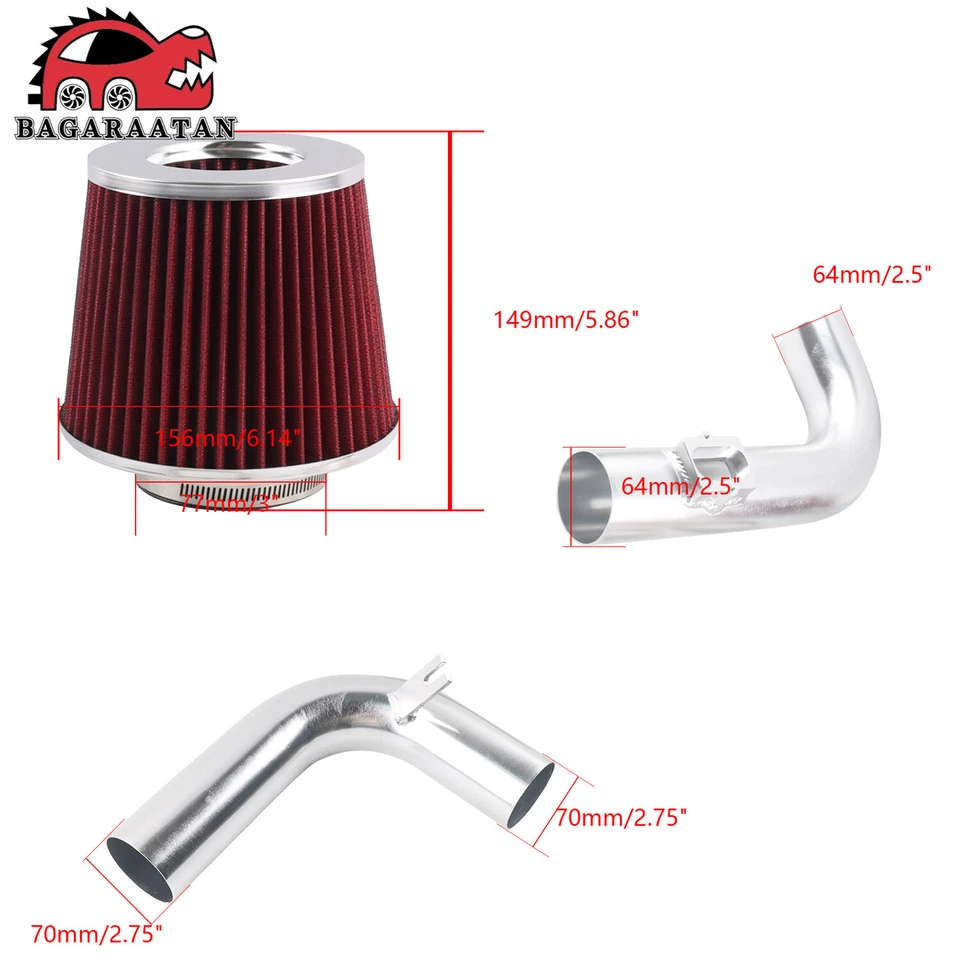 Kit de admisión de aire frío + filtro rojo para motor Chevrolet Cruze 2011-2015 1,4 L turbo Foto 2 de 4