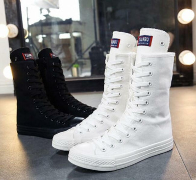EU 34-43 Canvas Chuck Stiefel High Top Sneaker Freizeit Schuhe Damen Segeltuch