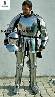 Mittelalterlich Tragbare Knight Armor Suit Mit Helm Solid Stahl Bequemes Armor