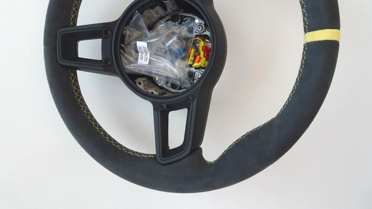 PORSCHE 991 GT 3 RS 981 GT4 997 ALCANTARA GT STEERING WHEEL YELLOW
