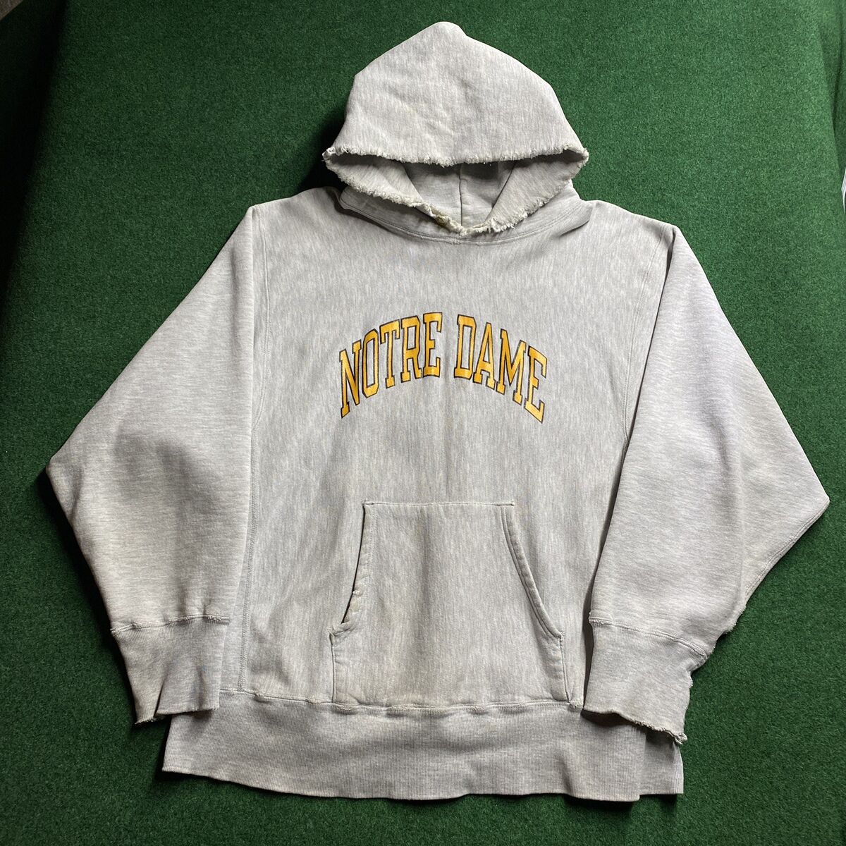 Vintage 80S Champion Hoodie Mens Large Gray Notre Dame Vintage 80S Champion Hoodie Mens Large Gray Notre Dame