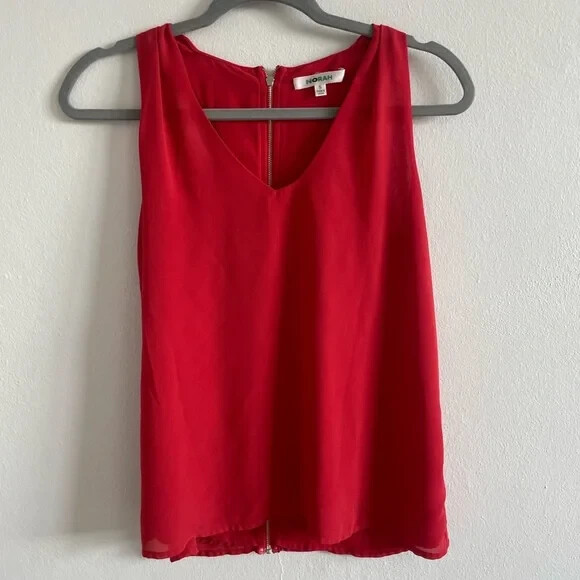 Norah Red Basic Razor back Blouse with back zippe… - image 1