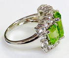 HSN Colleen Lopez Sterling Silver Peridot & White Topaz 3-Stone Ring Size 5 — photo 6