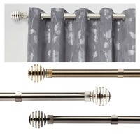 Extendable Curtain Poles with End Finials -1.2m-2.1m/1.6m-3m Metal Slice