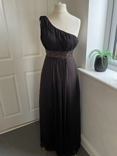 Sexyher Brown Asymmetric One Shoulder Beaded Long Bridesmaids Evening Dress 10 