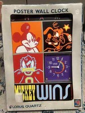 Mickey Mouse Walt Disney World Champ Lorus Quartz Poster Clock Champ Mickey Wins