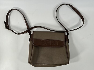 Esprit Small Shoulder Bag Crossbody Purse Vtg 80's Brown/Tan Pebbled