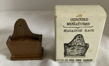 Vintage Concord MINIATURE Dollhouse WOOD Magazine Rack Original Box