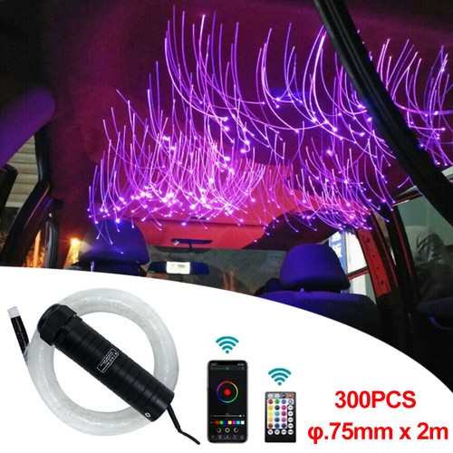 300pcs*2M RGB LED Fiber Optic Car Roof Ceiling Headliner Star Light Kit