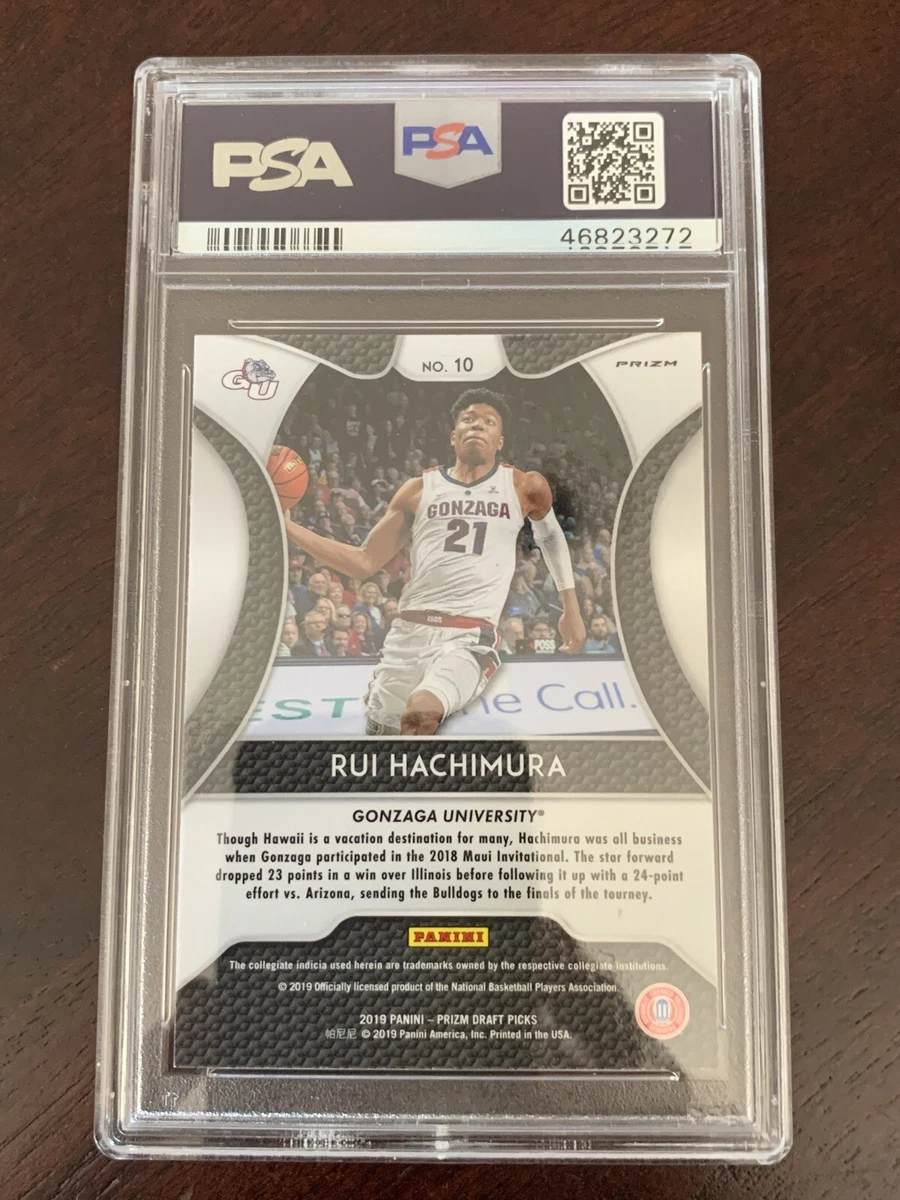 2019 Panini Prizm Purple DP RUI HACHIMURA #10 RC Rookie Card PSA