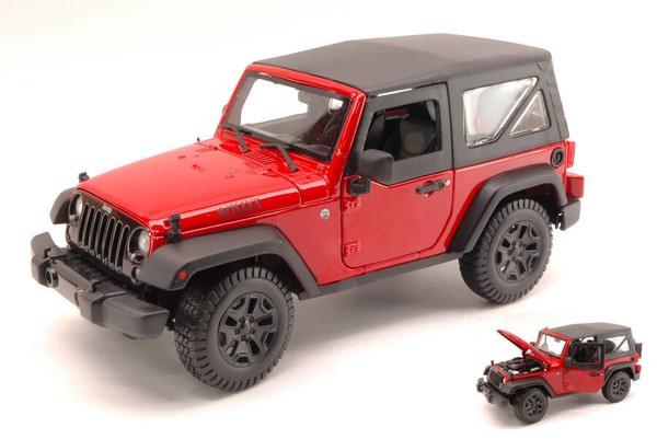 Maisto 1/18 Jeep Wrangler 2014 Rot Modellbau Statisches Modell Diecast-image