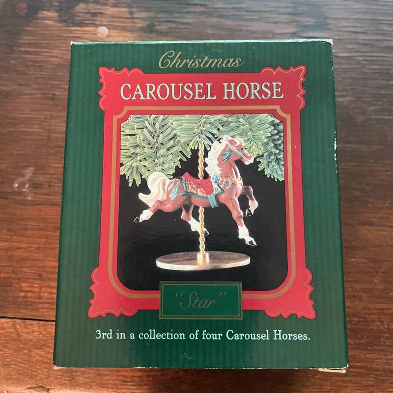 hallmark ornament 1989 Carousel Horse Star In Box 