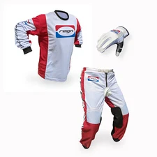 Reign VMX "A1" Red Pants Jersey Gloves Combo Vintage Motocross JT Racing 