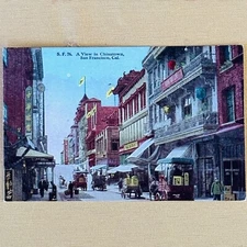 Lithograph San Francisco CA View in Chinatown 1922 Pacific Novelty Postcard