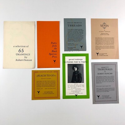 7 Flyer / Ephemera-Stücke zum Thema Black Sparrow Press LA 70er Jahre
