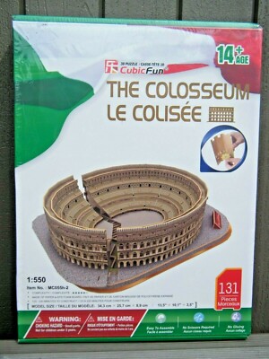 Brand New CubicFun 3D Puzzle The Roman Colosseum 131 Pieces 1:550 Scale 
