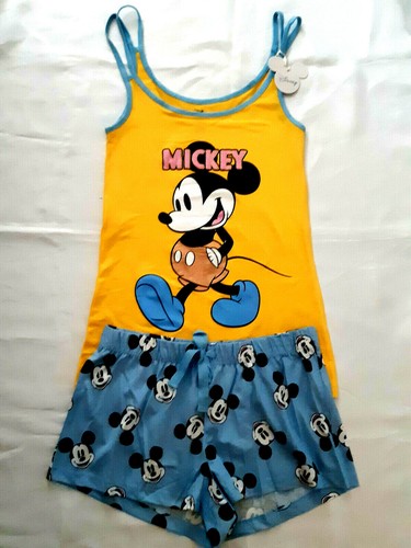 MICKEY MOUSE DISNEY UFFICIALE Donna YL Canotta \u0026 Pantaloncini Set Pigiama  Pjs Nuovo con Etichetta Primark | eBay