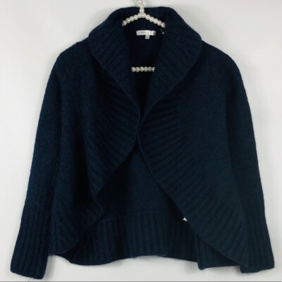 Vince Women Sweaters Cardigans Black Small Wool Alpaca Blend Cropped  Cardigan