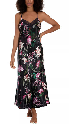 LINEA DONATELLA Tropic Delight Charmeuse Satin Chemise Nightgown XL X-Large