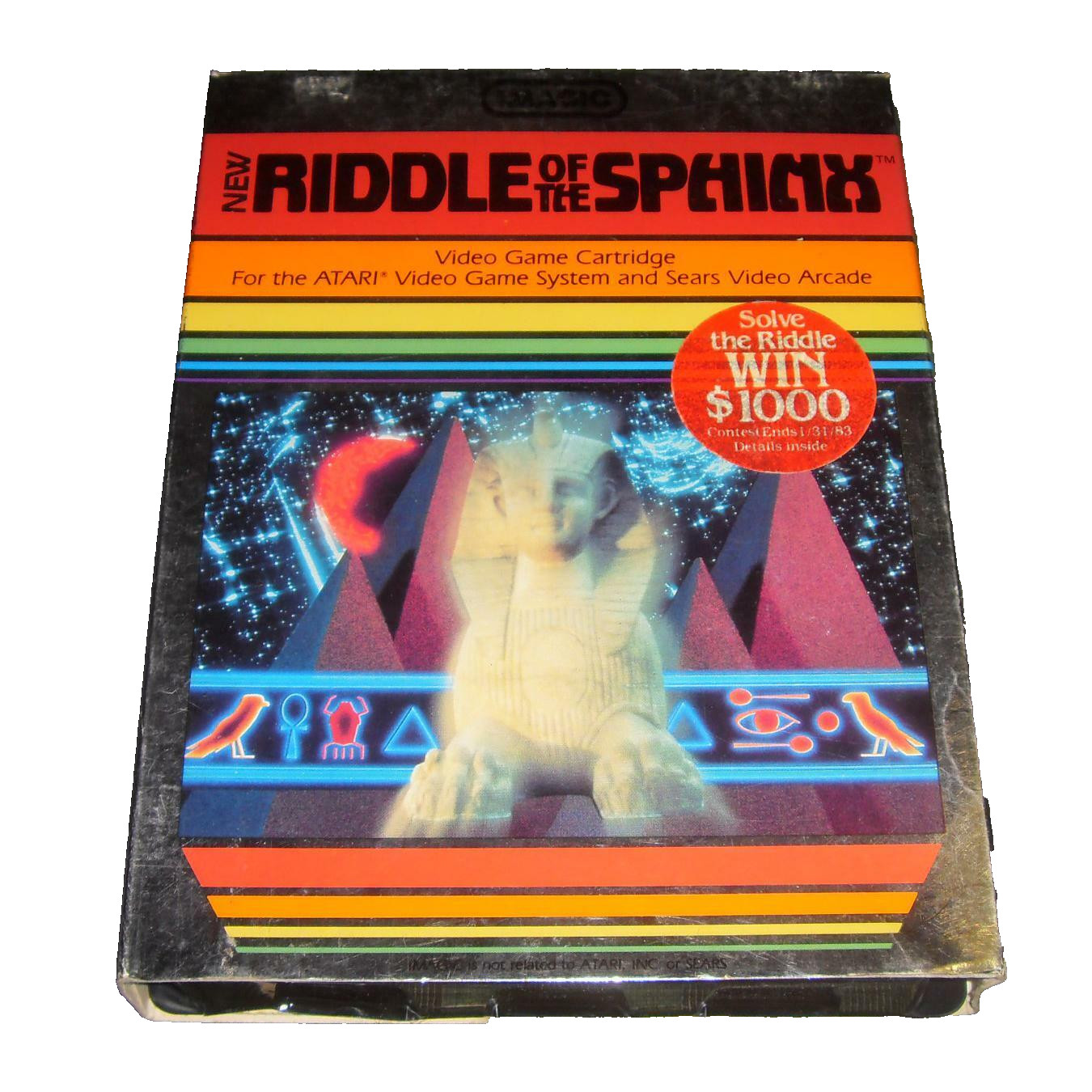 1re éd. EO import USA RIDDLE OF THE SPHINX (Imagic) en boite NTSC Atari 2600 VCS