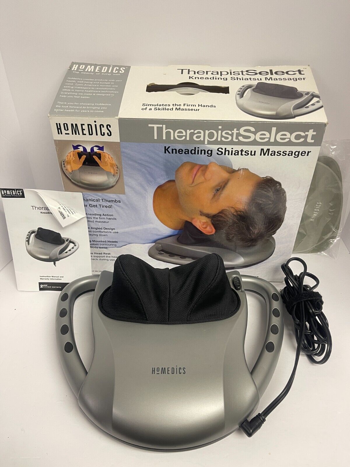 Homedics SM-100 Therapist Select Kneading Shiatsu Massager Gray