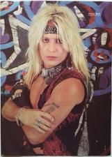 MOTLEY CRUE VINCE NEIL VINTAGE 1980'S FULL PAGE MAGAZINE PINUP POSTER CLIPPING A