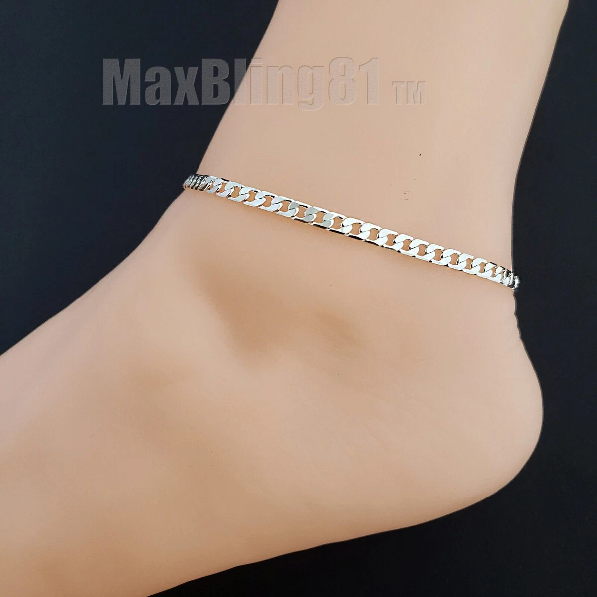 Cuban link anklet sterling silver online
