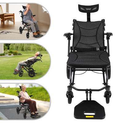 AC976 Reclining All-Terrain Wheelchair 90 175° Foldable Removable Headrest