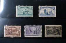 USA Scott # 232-235, 237 Fine MNG no gum Columbian US Stamps Cat $295