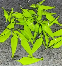 10 PACK Wacky Goofy Silly Pompano Jigs GREEN CHARTREUSE   1/8oz to 1oz  T&A JIGS