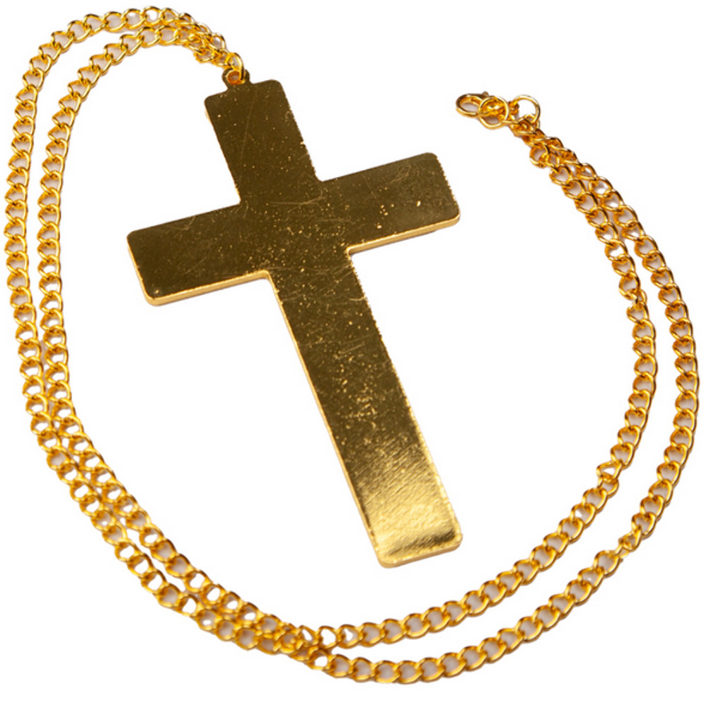 Collar De Cruz De Monja De Oro Disfraz Elegante Para Adultos Hombres Mujeres