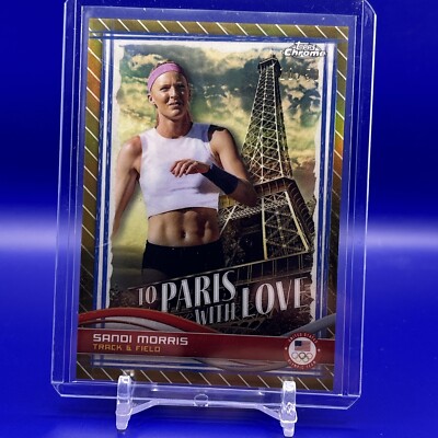 SANDI MORRIS 2024 Topps Chrome Olympics GOLD Parallel /50 To Paris With Love