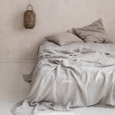 1Pc Linen Bed Sheets Washed French Linen Breathable Comfort Flat Sheet Bed Sheet