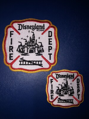 Set of 2 Disneyland Anaheim California Fire Department  Patches  2.5  and 3.5 