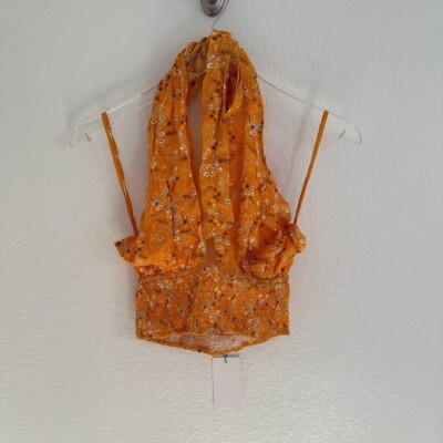 Line & Dot Christy Halter Top in Orange Multi