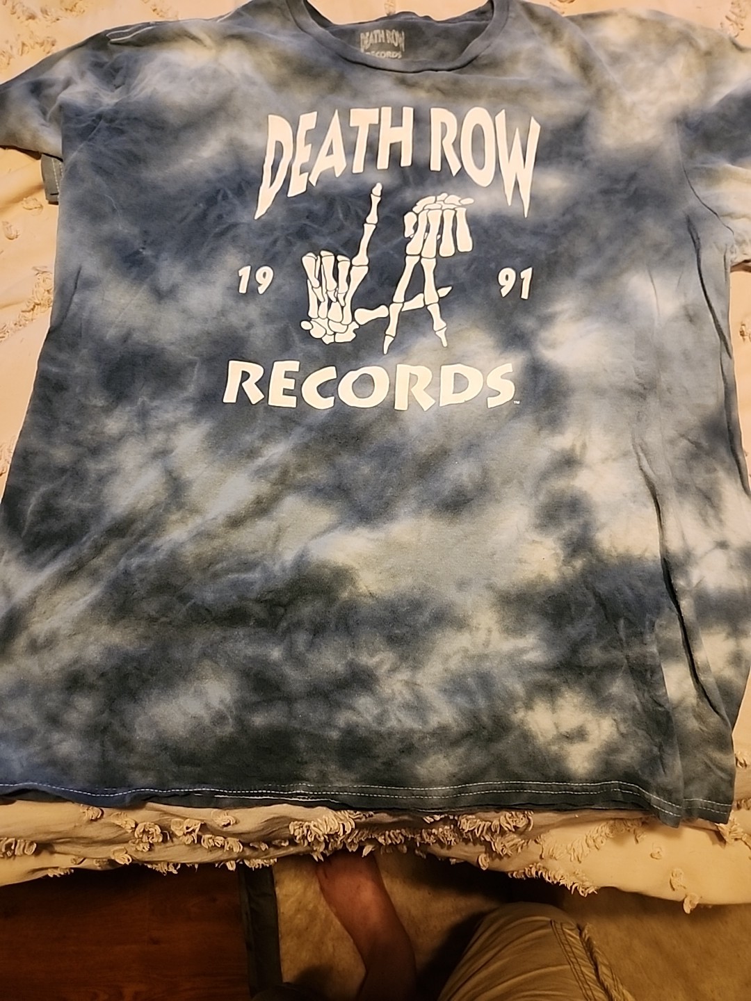 FILA Death Row Records Camicia Uomo L Verde LA Grim Reaper Hands 1991 TIE DYE