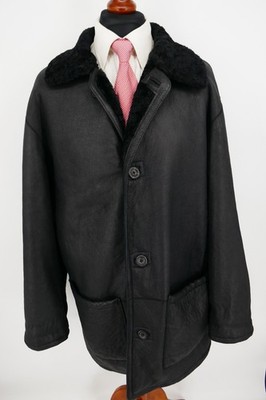 Strellson Lammfell Lederjacke Mantel Gr.54 100% Leder Jacke Schwarz Top Zustand