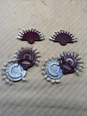 2 Verident Plastic Univac Porcelain Teeth Guides, 2 Trubyte Vitality Scales READ
