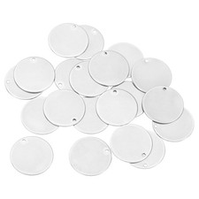 60Pcs 25mm Diameter Flat Round Blank Stamping Tag Pendants Charm Silver 